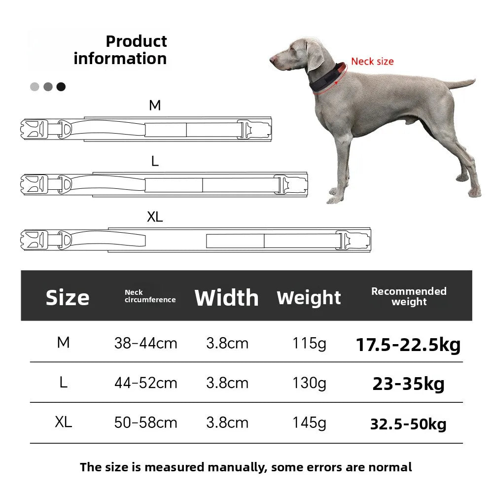 Tactical Dog Collar - Adjustable Anti-Pull Pet Collar with Handle for Medium and Large Dogs