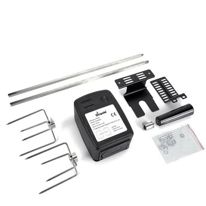 Electric BBQ Grill Spit Roaster – Outdoor Rotisserie Kit with 120cm Long Cable for Barbecue Grilling