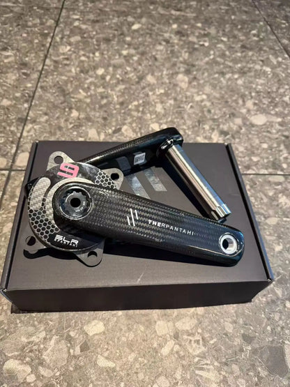Road Bike Carbon Fiber Crankset - 165/167.5/170/172.5mm BCD 110mm Titanium Alloy 24mm Axis for Shimano Folding Bikes
