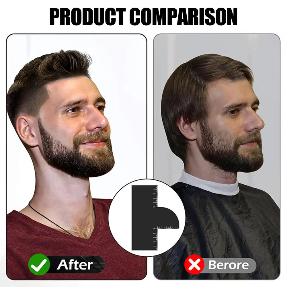 1/2Pcs Men’s Hair Styling Template – Barber Haircut Card with Measurement Indicator & Beard Lineup Guide