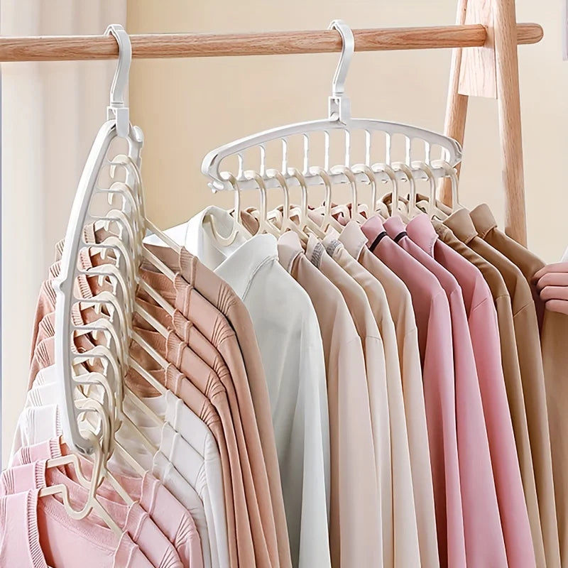 Folding Multi-Hole Clothes Hanger – Non-Slip Space-Saving Rack Organizer for Jeans, Trousers & Scarves