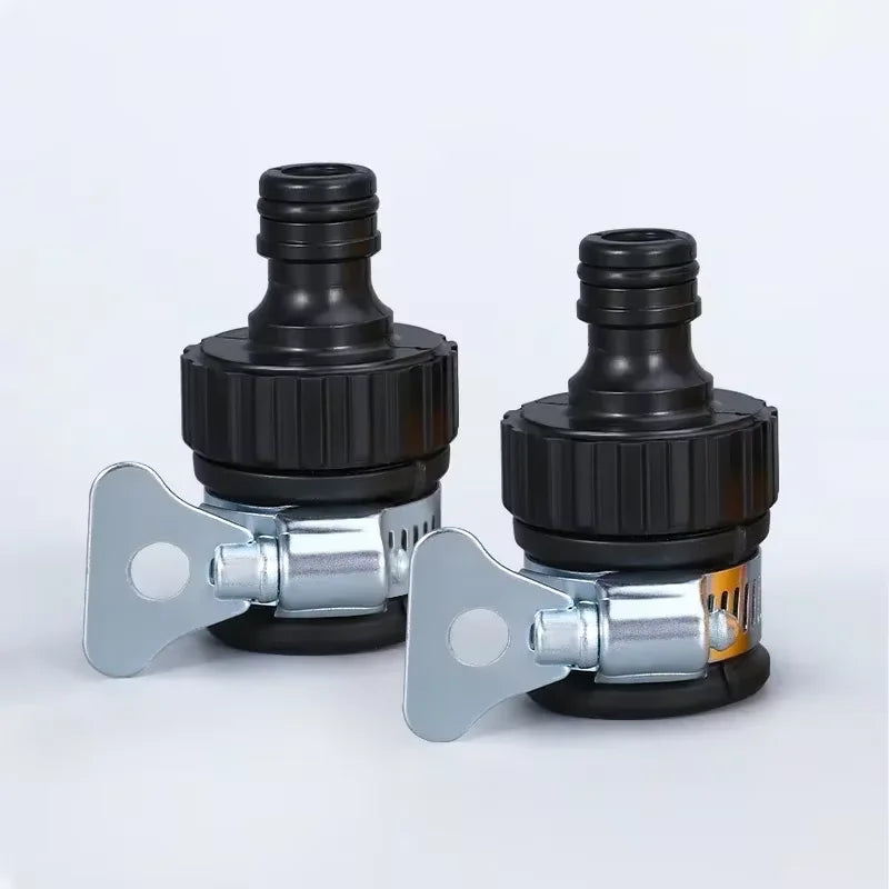 2PC Universal Water Faucet Adapter Set - Durable Plastic Hose Fittings with Quick Connect for Car Washing & Garden Irrigation