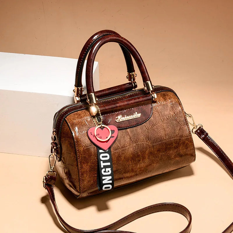 Luxury Women’s PU Leather Handbag – Classic Crocodile Tote & Shoulder Messenger Bag