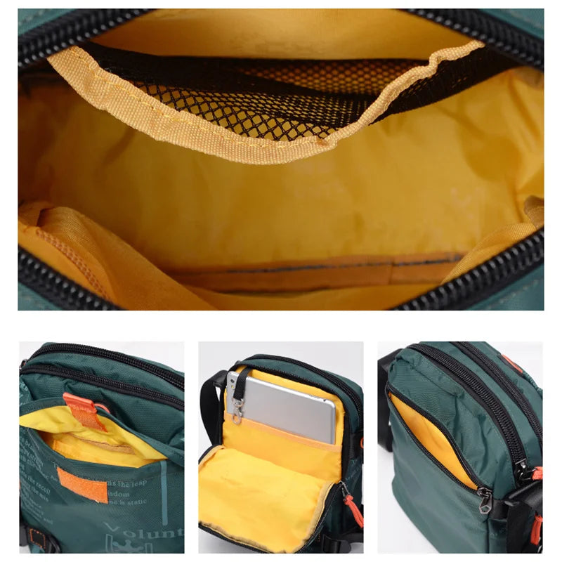 VOLUNTEER Men’s Crossbody Bag 1518-29A - Large Capacity Multi-Pocket Oxford Shoulder Bag for Hiking & Casual Use