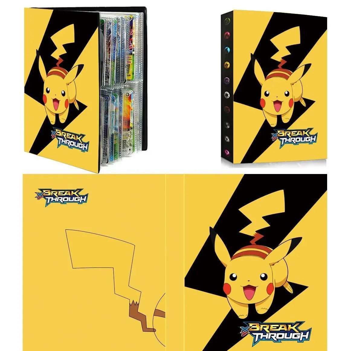 Pokémon Trading Card Binder - 4-Grid Collectible Card Album Holder for Kids and Trading Card Collections