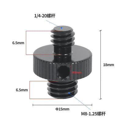 Reinforced Camera Screw Adapter - 1/4 to 3/8 Inch Male Female Thread Converter for Tripod Monopod Ball Head Light Bike Mount