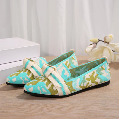 Women's Luxury Loafers Ballet Flats – Pointed Toe Slip-On Shoes with Low Heel, Barefoot Comfort & Butterfly Design