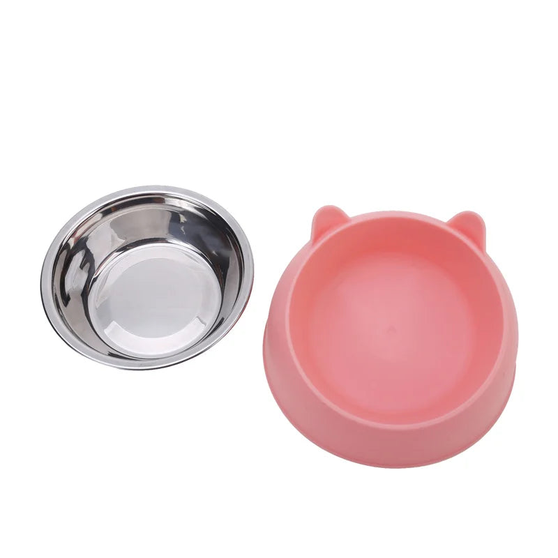 Inclined Cat & Dog Feeding Bowl – Stainless Steel Pet Food and Water Feeder