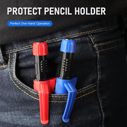 2Pcs Carpenter Mechanical Pencil Set - 54mm Long Reach Woodworking Marking Tool with Lead Box