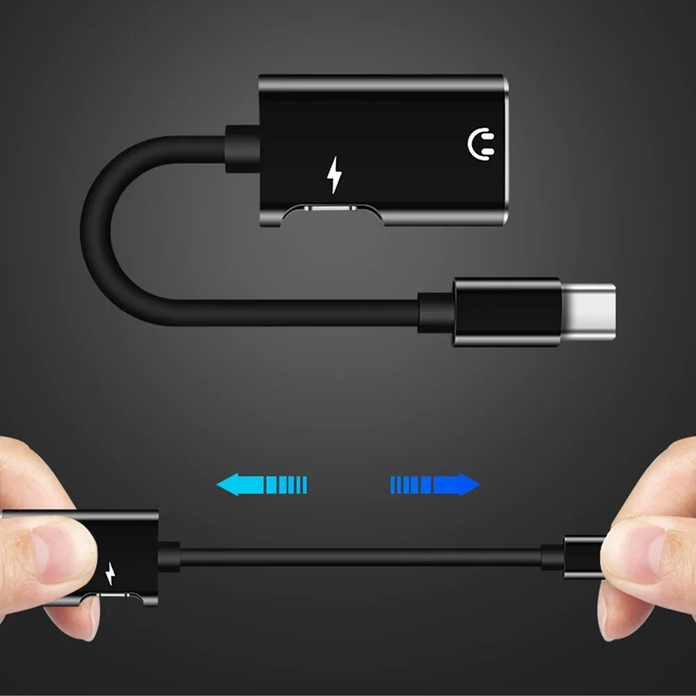 Type-C to 3.5mm Jack Adapter – Audio Splitter for Xiaomi, Huawei, USB-C Headphone Cable & Charger AUX Adapter