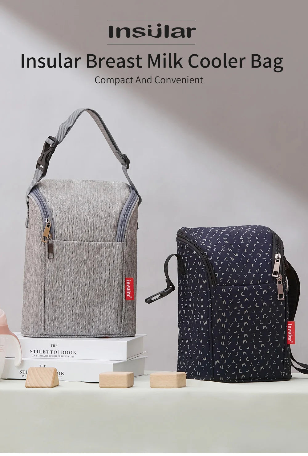 Portable Breastfeeding Bottle Bag – Leak-Proof Insulated Lunch Bag with Stroller Hanging Design for Breast Milk Cooler
