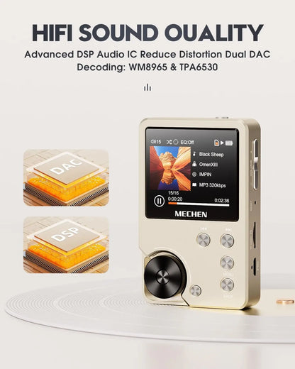 High-Quality Lossless MP3 Player MECHEN-M30 – HiFi with 64GB Memory Card, Supports Up to 256GB