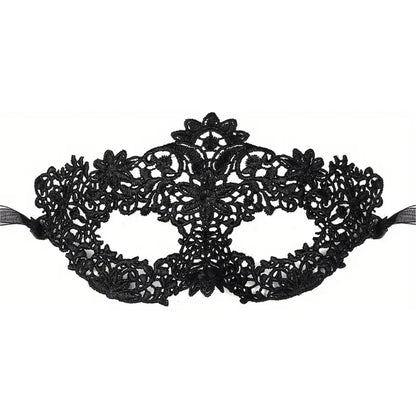 Black Lace Masquerade Mask Set - 2-Piece Elegant Venetian, Mardi Gras & Halloween Party Masks