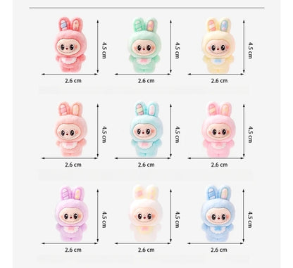 10pcs Babythree Rabbit Anime Flocked Action Figures Decorative Pendant Kawaii Desktop Dolls Toy Gifts