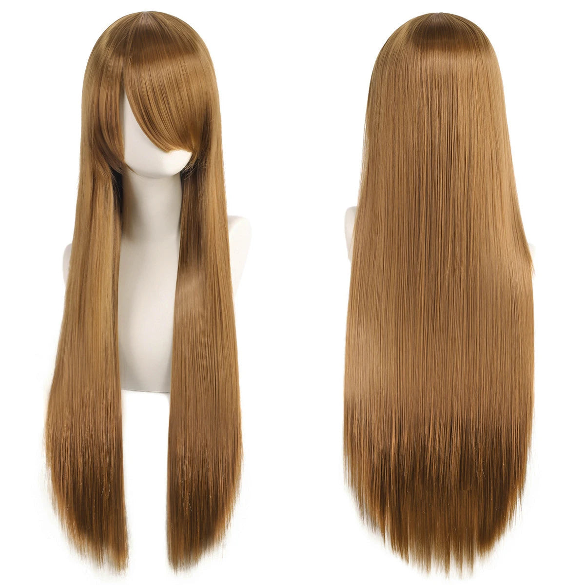 80cm Long Cosplay Wig - Synthetic Straight Hair with Bangs for Lolita Anime Costume Party Styling