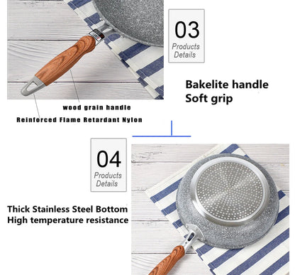 Durable Non-Stick Stone Frying Wok – Ceramic Skillet Pan for Induction, Gas Stove & Kitchen Cooking Set