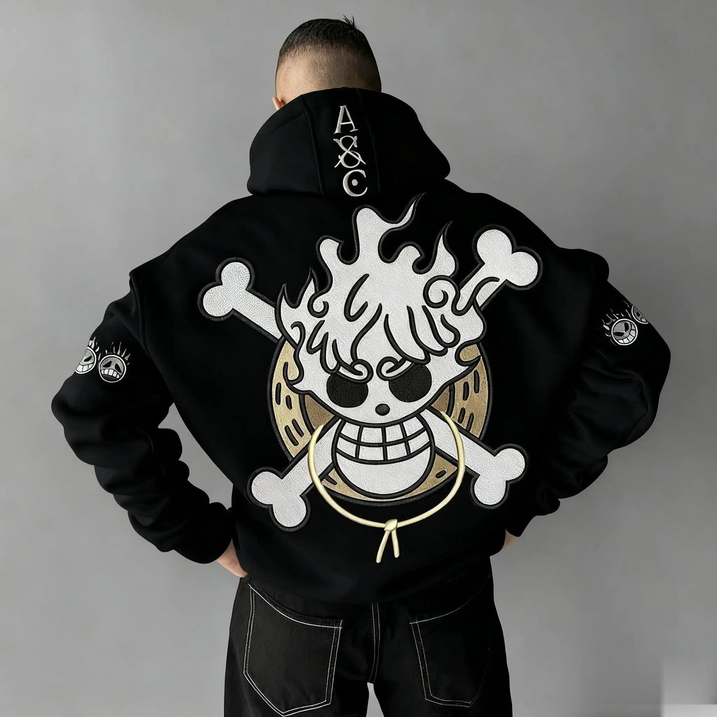 Oversized One-Piece Anime Hoodie — Unisex Cartoon Graphic Pullover Sweatshirt, Streetwear Casual Y2K Autumn Winter Fashion