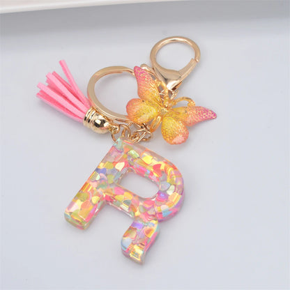 A-Z Letter Metal Keychain - Personalized Initial Car Key Ring & Name Gift