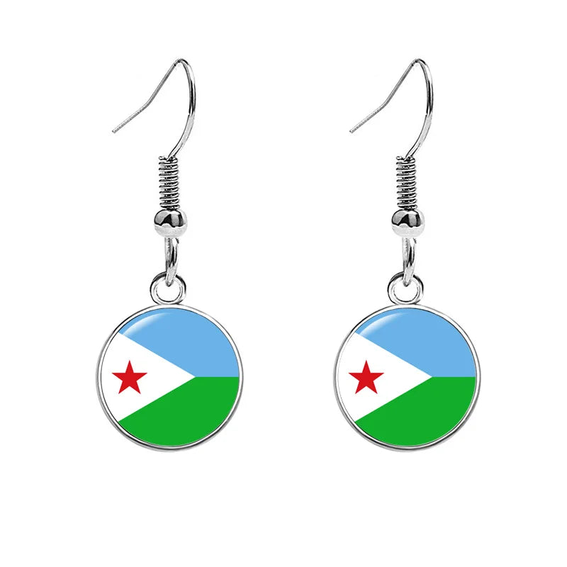 South & North America Flag Earrings - Patriotic Country Pride Drop Dangle Jewelry Gifts for Women