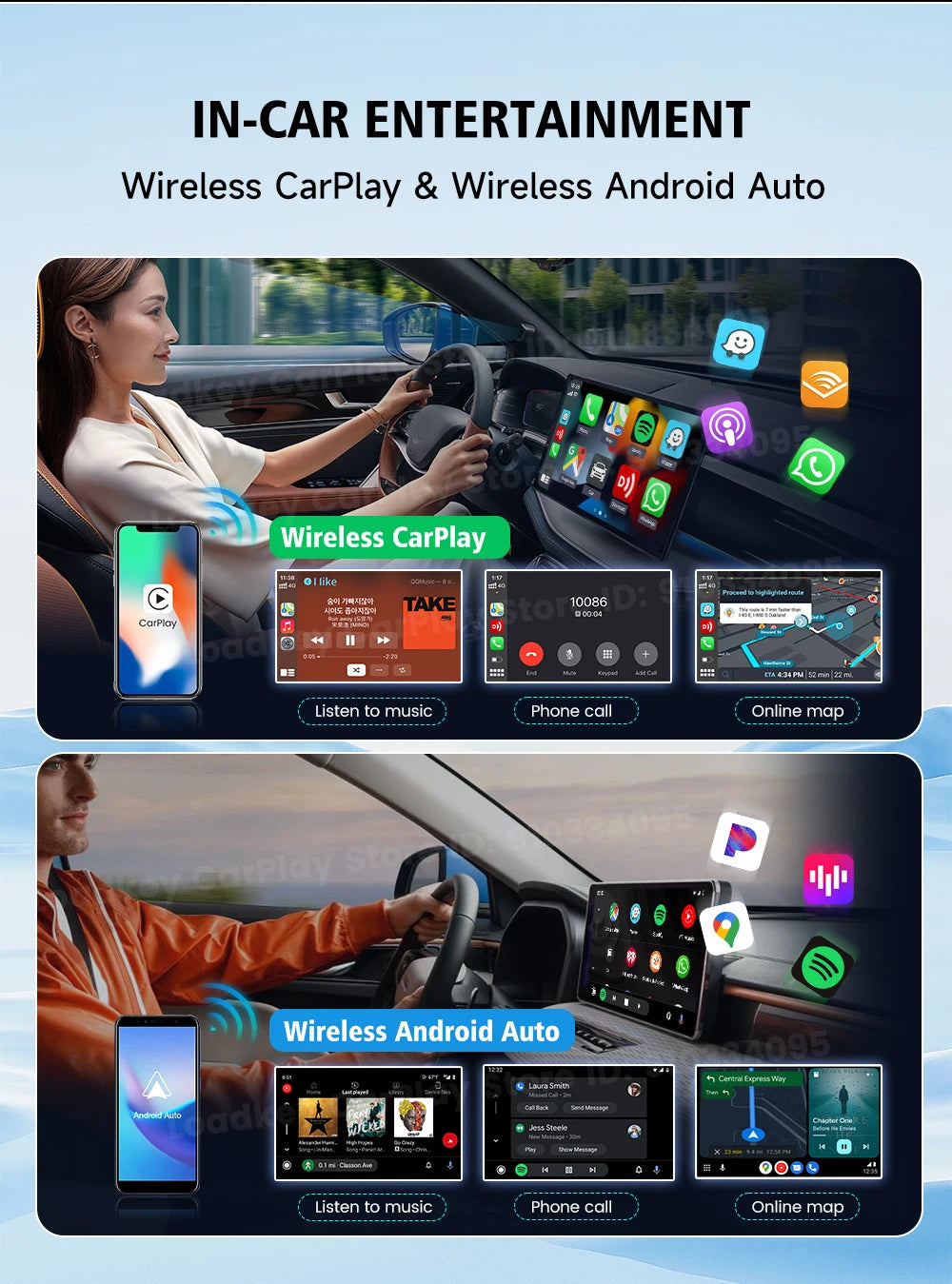 2025 Carlinkit AI Box LED – Android 13 Wireless CarPlay Adapter with Qualcomm 6115, 8-Core 64GB Smart TV Box for Netflix & IPTV