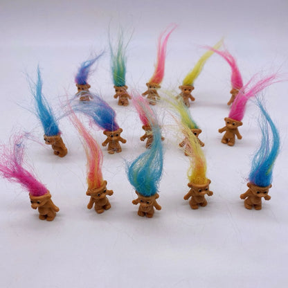 Vintage Troll Doll Figures - Colorful Cute Lucky Trolls Collection, Party Favors & Christmas Halloween Decor