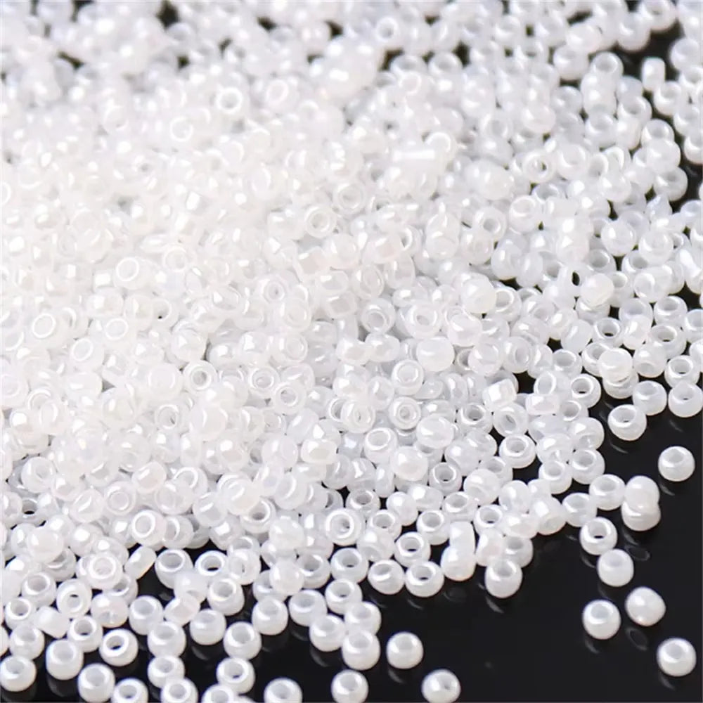 White Czech Glass Seed Beads 1.5mm–4mm for DIY Jewelry Making & Craft Projects