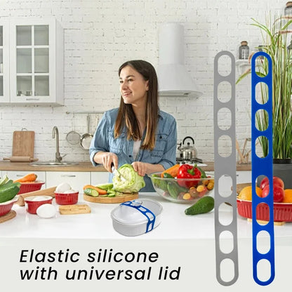Silicone Lunch Box Fastening Strap – Reusable Universal Lid & Cutlery Holder