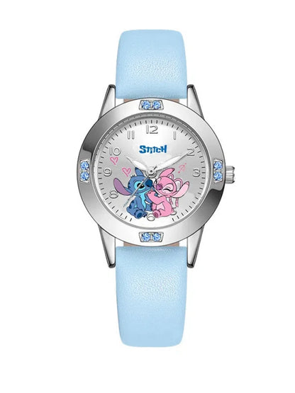MINISO Disney Stitch Ladies' Quartz Watch - High-Quality Steel Belt with Diamond Set Design