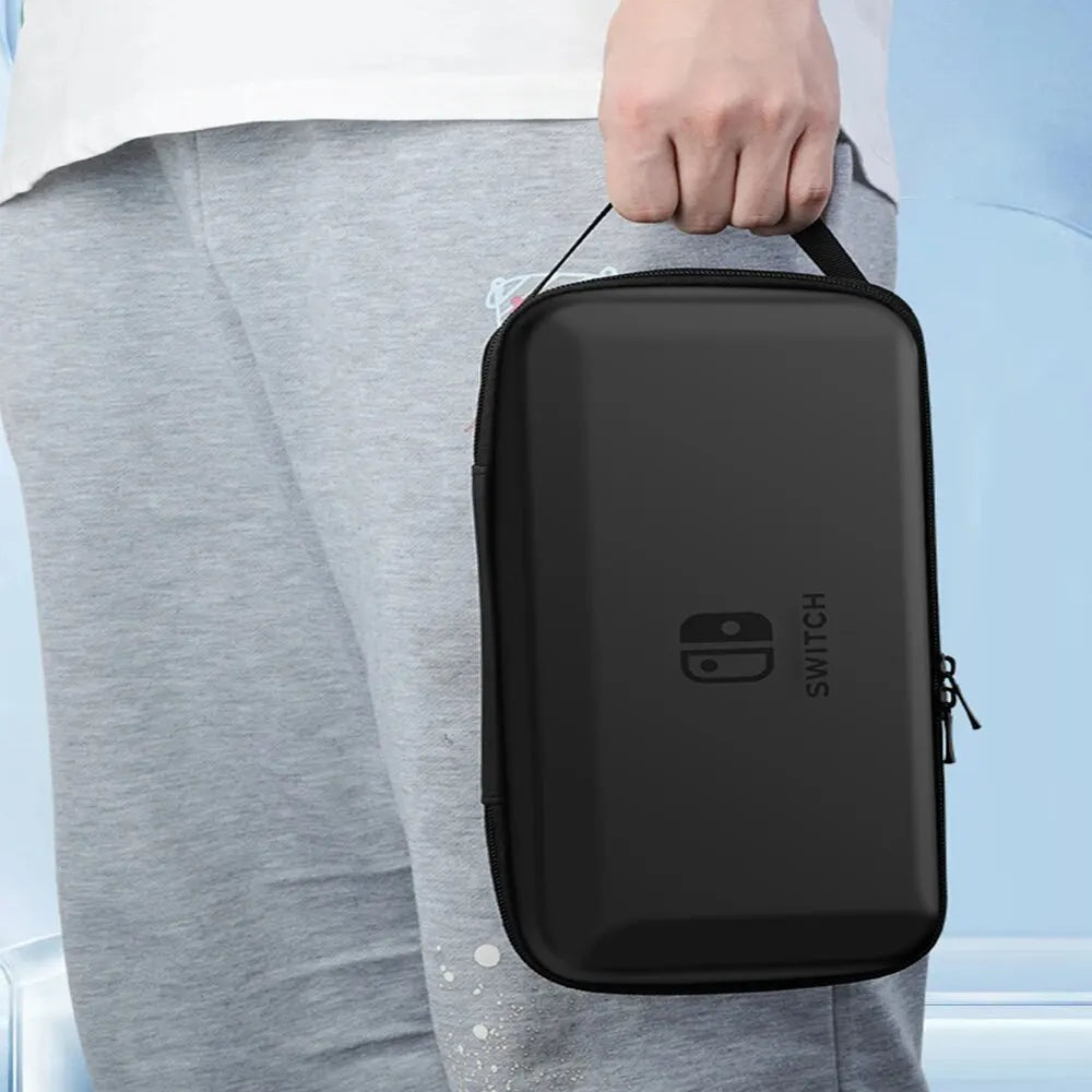 Data Frog Switch OLED/LITE Handheld Storage Bag: Nintendo Switch Portable PU Carrying Case - Protection Travel Bag