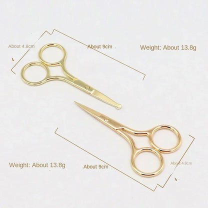 European-Style 9CM Makeup Scissors – Compact Stainless Steel Eyebrow, Nose Hair & Nail Trimming Tool