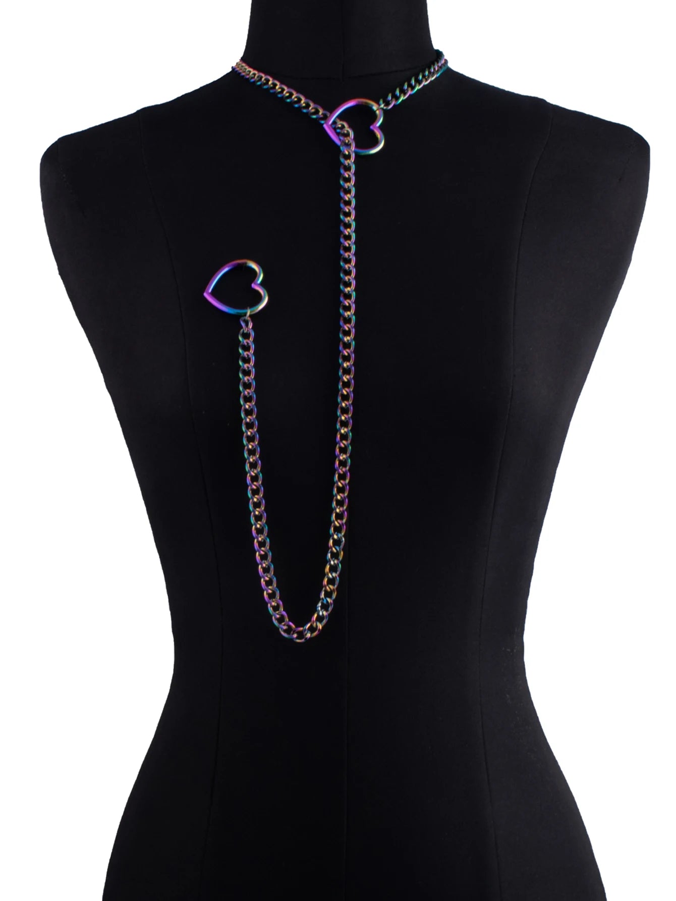 Heart Slip Chain Necklace for Women — Fashion Punk Rock Goth Choker Jewelry Accessory