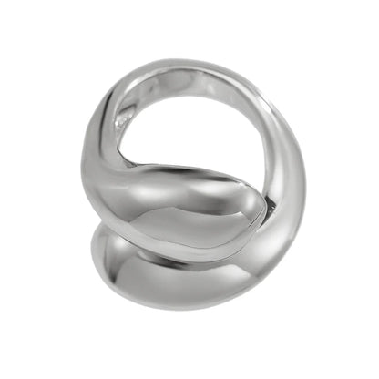 Ingemark Punk Snake Ring – Exaggerated Water Drop Geometric Adjustable Open Finger Ring for Women, Vintage Couple Jewelry