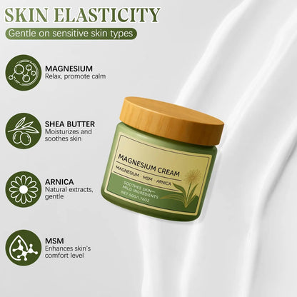 Magnesium Soothing Body Cream - Daily Moisturizing Skin Hydration & Muscle Comfort Care Formula