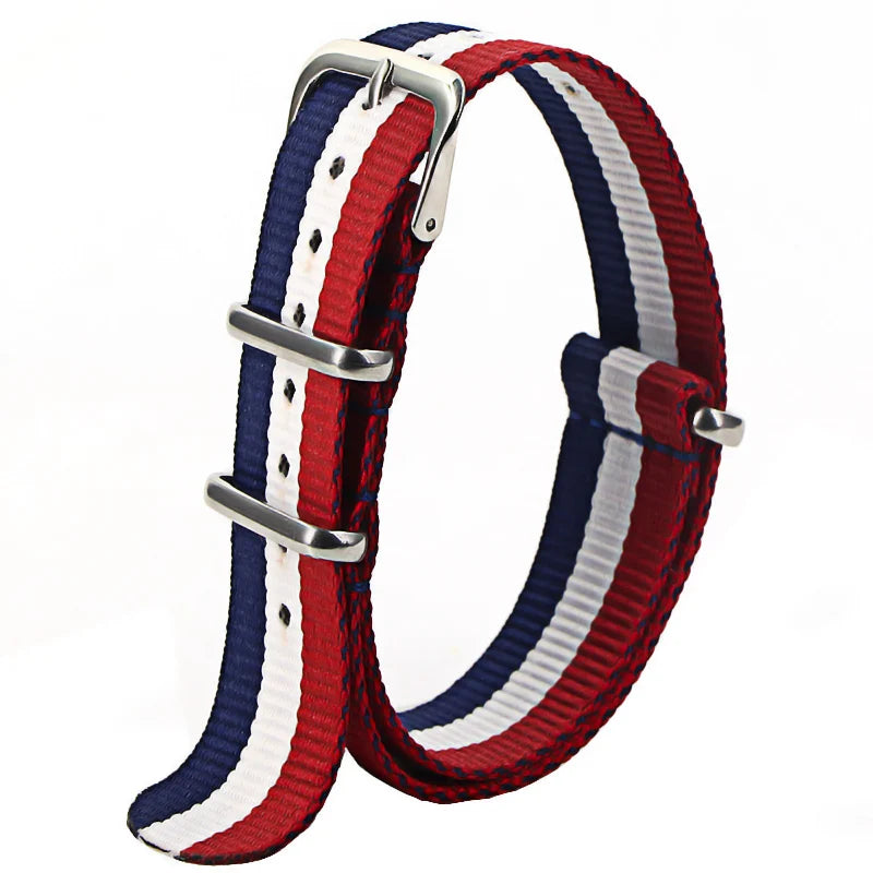 Nylon Watch Strap 16mm 18mm 20mm 22mm — Waterproof Army Sport Watch Band Replacement Belt