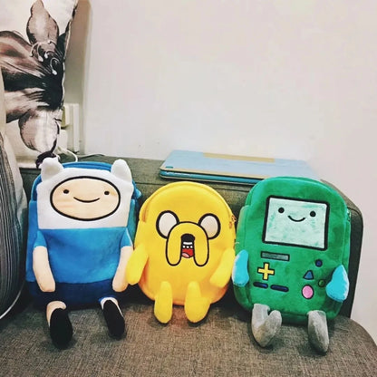Cartoon Finn & Jake Plush Crossbody Bag – Coin Purse & Phone Bag, Anime BMO Stuffed Toy Gift for Kids & Fans