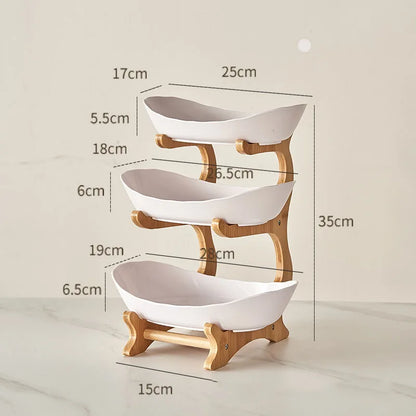 2/3 Layer Plastic Fruit Plate – Modern Snack Dish, Candy Dish & Cake Stand for Home & Living Room