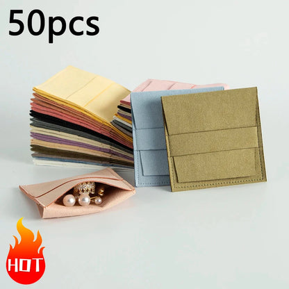 Microfiber Velvet Jewelry Pouch – 1/10/50pcs Gift Bags for Earrings, Necklaces & Wedding Packaging