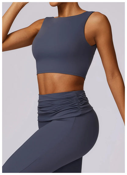 NCLAGEN Women’s High-Support Sports Bra – Breathable Open-Back Yoga & Fitness Tank Top with Removable Pads