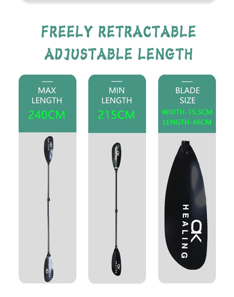 2-Section Kayak Paddle – Inflatable Stand Up Paddle with ABS Double Blade & Fiberglass Shaft
