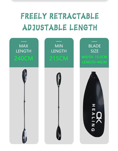 2-Section Kayak Paddle – Inflatable Stand Up Paddle with ABS Double Blade & Fiberglass Shaft