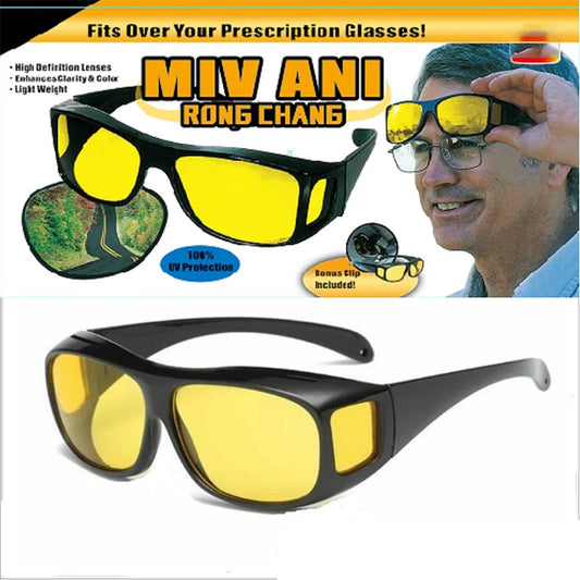 Night Driving Vision Glasses – Polarized Anti-Glare Yellow Lens Sunglasses | Fashion Multifunction Night Vision Eyewear for Safe Driving