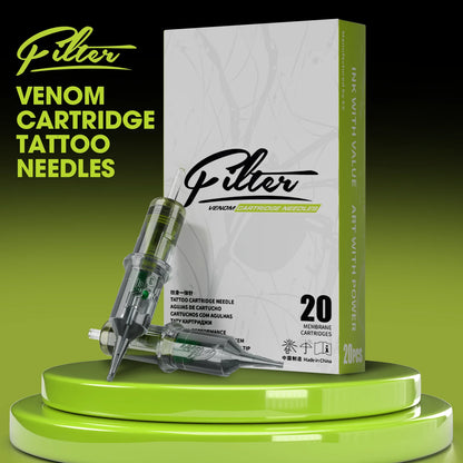 EZ Filter Venom Disposable Tattoo Needles – 0.30mm/0.35mm Round Shader & Liner RM MC for Tattoo Machine Pen