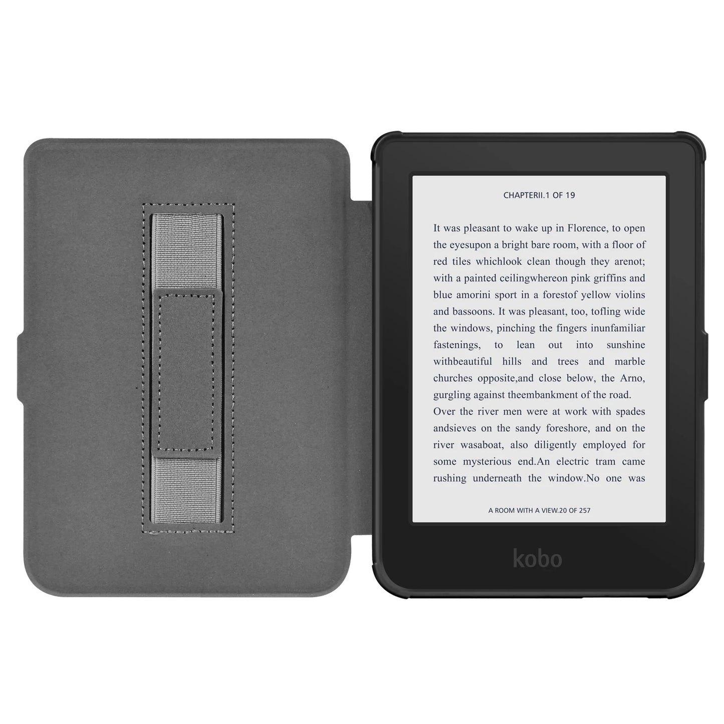 Case for Kobo Clara Colour BW 2024 & 2E – 6" Sleep/Wake Ebook Cover with Hand Strap Holder (N367/N365/N506)