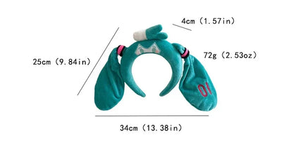 Hatsune Miku Cute Plush Hairband — Soft Headband for Spa, Yoga, Face Washing & Girls Gift