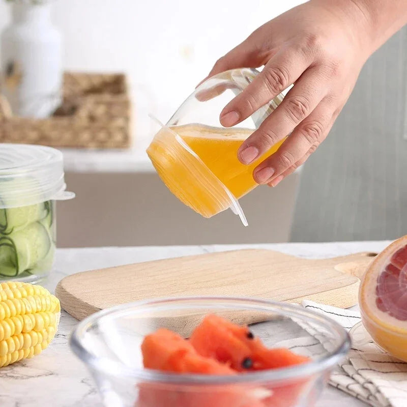 Silicone Stretch Can & Jar Lids (6PCS) – 2.6 Inch Food-Safe Reusable Covers for Yogurt, Bowls & Containers