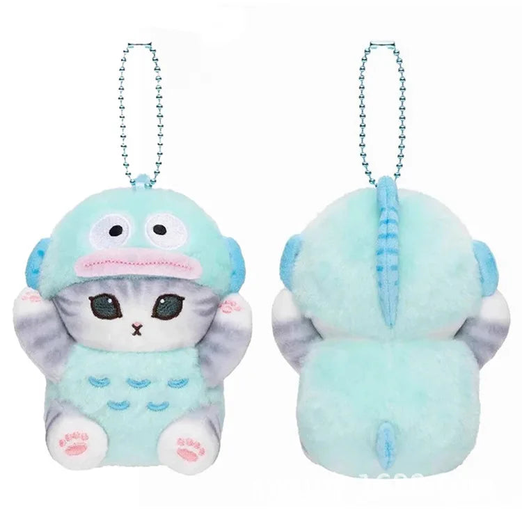 Kawaii Keychain Pendant – Cartoon Mofusand Shark Cat Cross-Dressing Doll, Backpack Decor & Toy