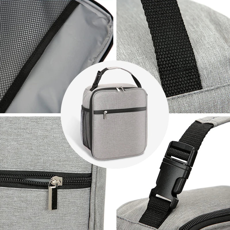 Portable Large Capacity Insulated Lunch Bag – Reusable Waterproof Oxford Cloth Cooler Bag for Men and Women