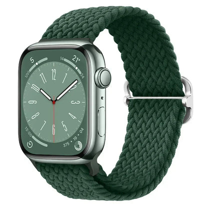 Braided Nylon Apple Watch Band – Adjustable Sport Strap Compatible with Ultra 2, Series 10/9/8/7/6/SE (40–49mm) Wrist Bracelet