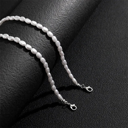Imitation Pearl Choker Necklace - Vintage Elegant Beaded Fashion Jewelry for Women Wedding Party Style