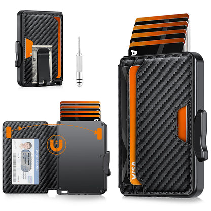 RFID Blocking Men's Slim Pop-up Wallet – Minimalist Bifold Credit Card Holder